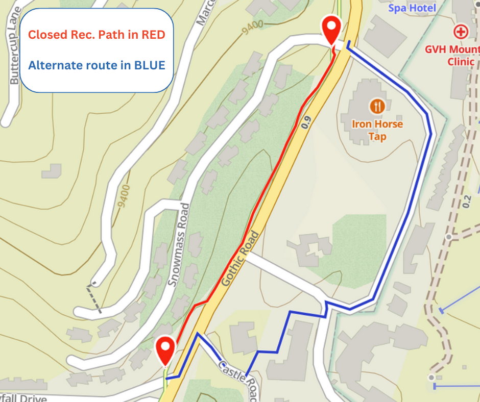 Alternative MTCB rec path route while work is being done during September 2024