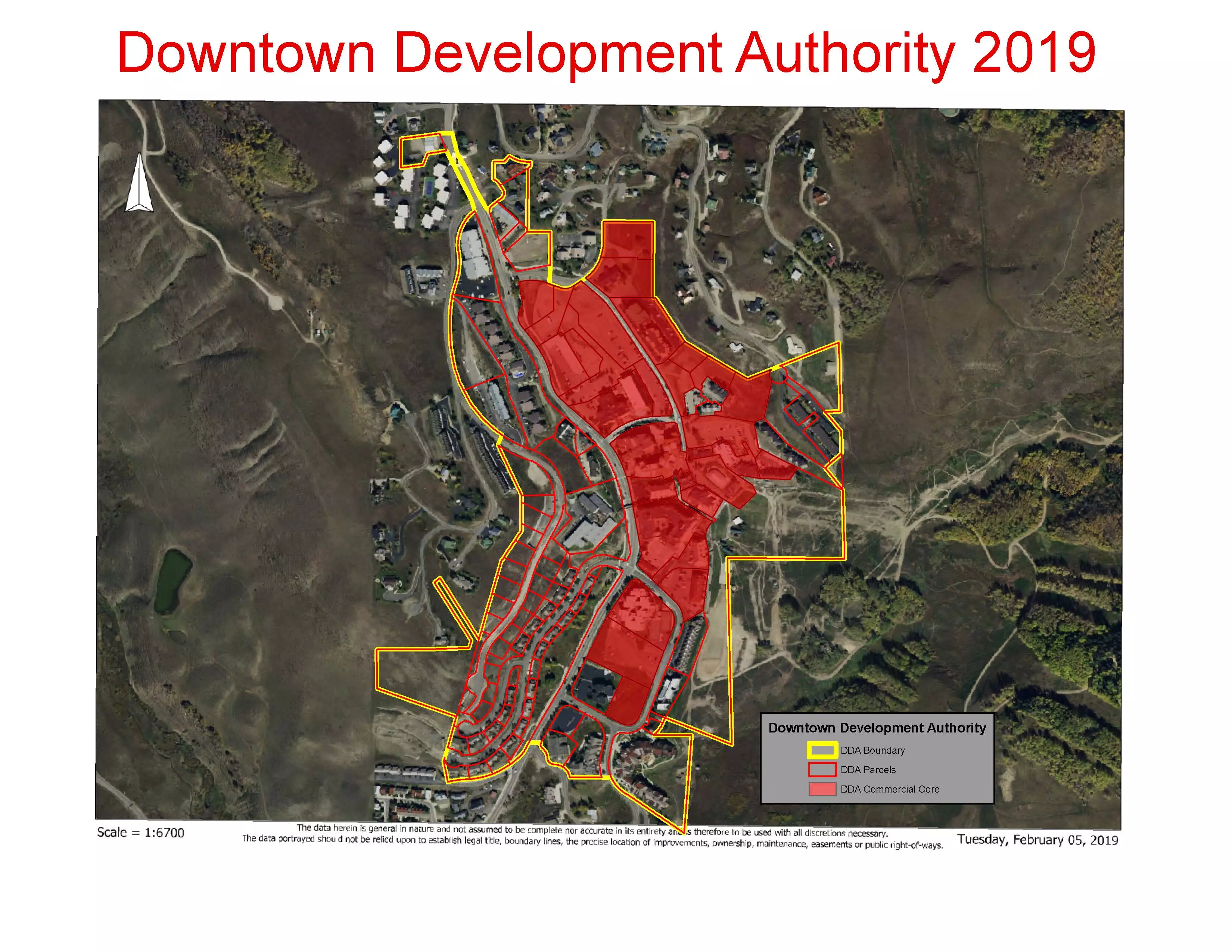 Map of the Downtown Development District in the town of Mt. Crested Butte