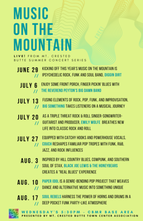 Mt. Crested Butte Summer Series Lineup Poster